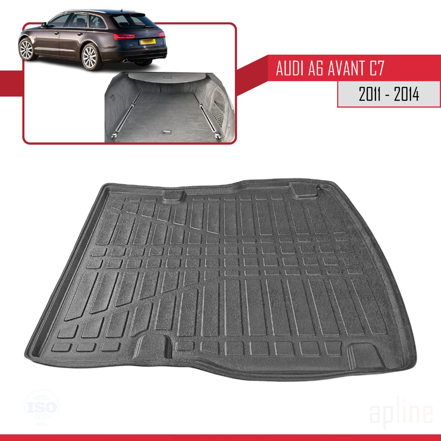 Tapis de Coffre pour A6 (C7) 2011-2023 Flexible NOIR