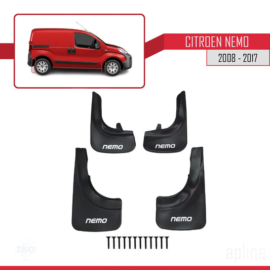 Kompatibel mit Citroen Nemo 3 (225) 2008-2017 Auto Kotflügel Vorne Hinten Satz 4 Stück Schwarz