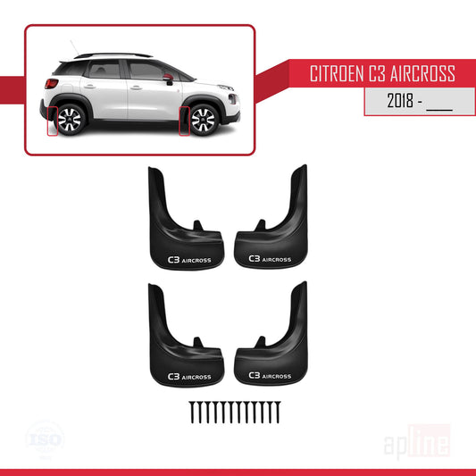 Kompatibel mit Citroen C3 Aircross (A88) 2018-2024 Auto Kotflügel Vorne Hinten Satz 4 Stück Schwarz