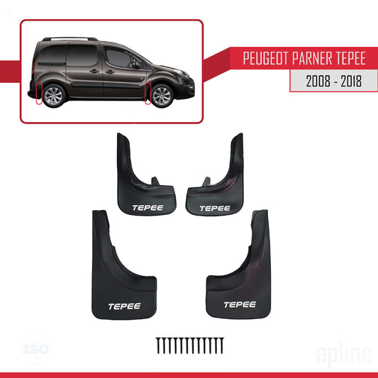 Kompatibel mit Peugeot Partner 2 Tepee 2008-2018 Auto Kotflügel Vorne Hinten Satz 4 Stück Schwarz