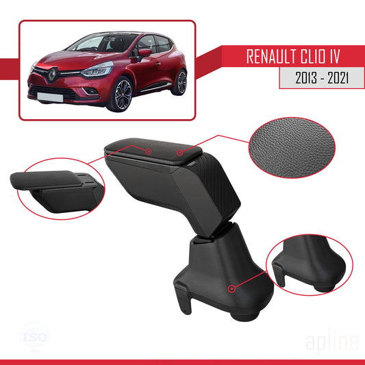 Compatibile con Renault Clio 4 2013-2020 Auto Consolle Centrale Similpelle Bracciolo Nero