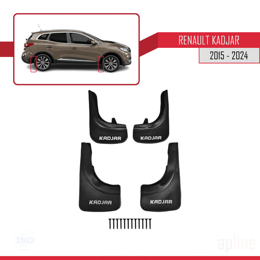 Kompatibel mit Renault Kadjar 2015-2022 Auto Kotflügel Vorne Hinten Satz 4 Stück Schwarz
