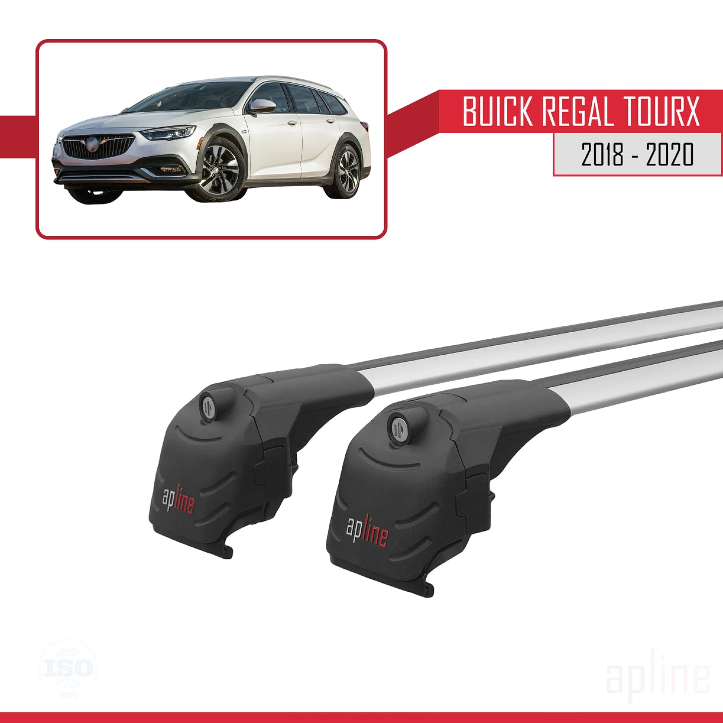 Kompatibel mit Buick Regal TourX 2018-2020 ACE-2 Relingträger Dachträger Auto Gepäckträger Grau Aluminium 2 Stangen