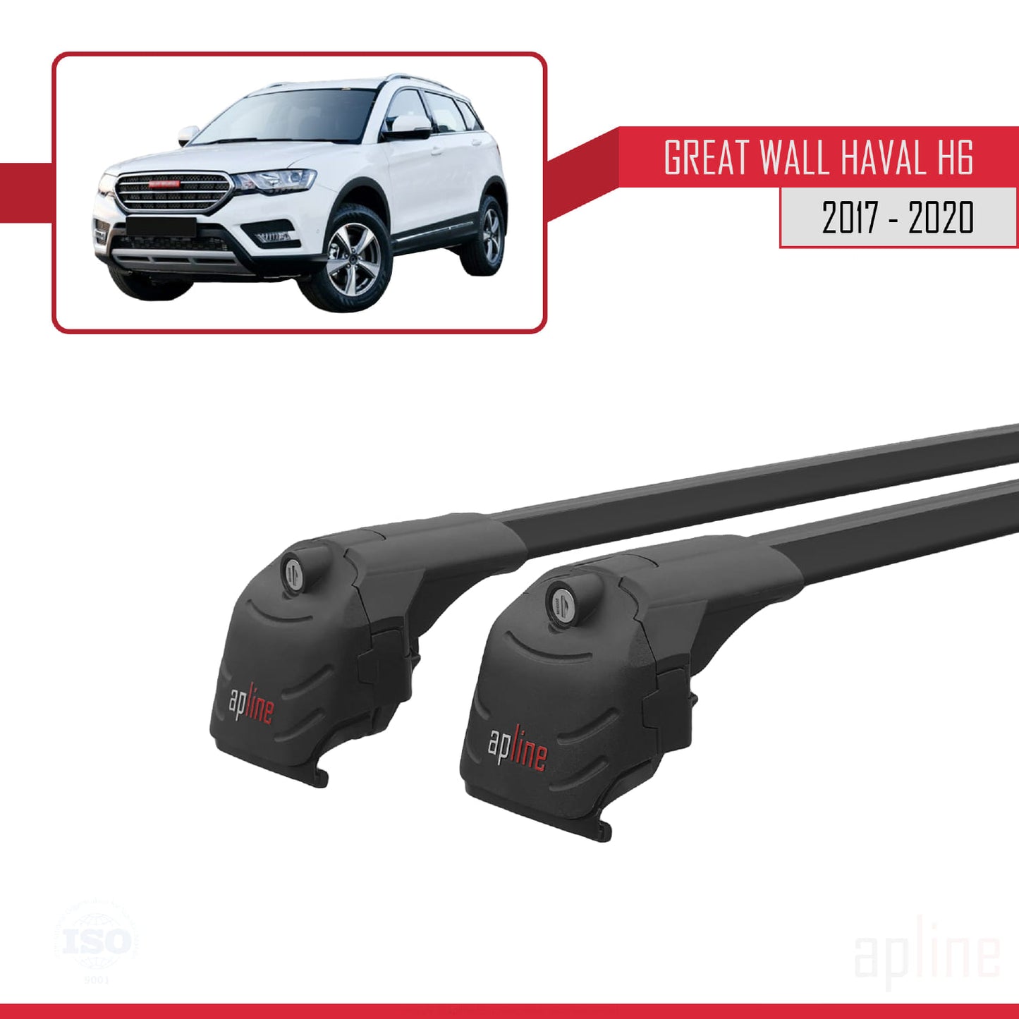 Compatible avec Great Wall Haval H6 Pre-Facelift 2017-2020 ACE-2 Barres de Toit Railing Porte-Bagages de Voiture Noir Aluminium 2 Barres
