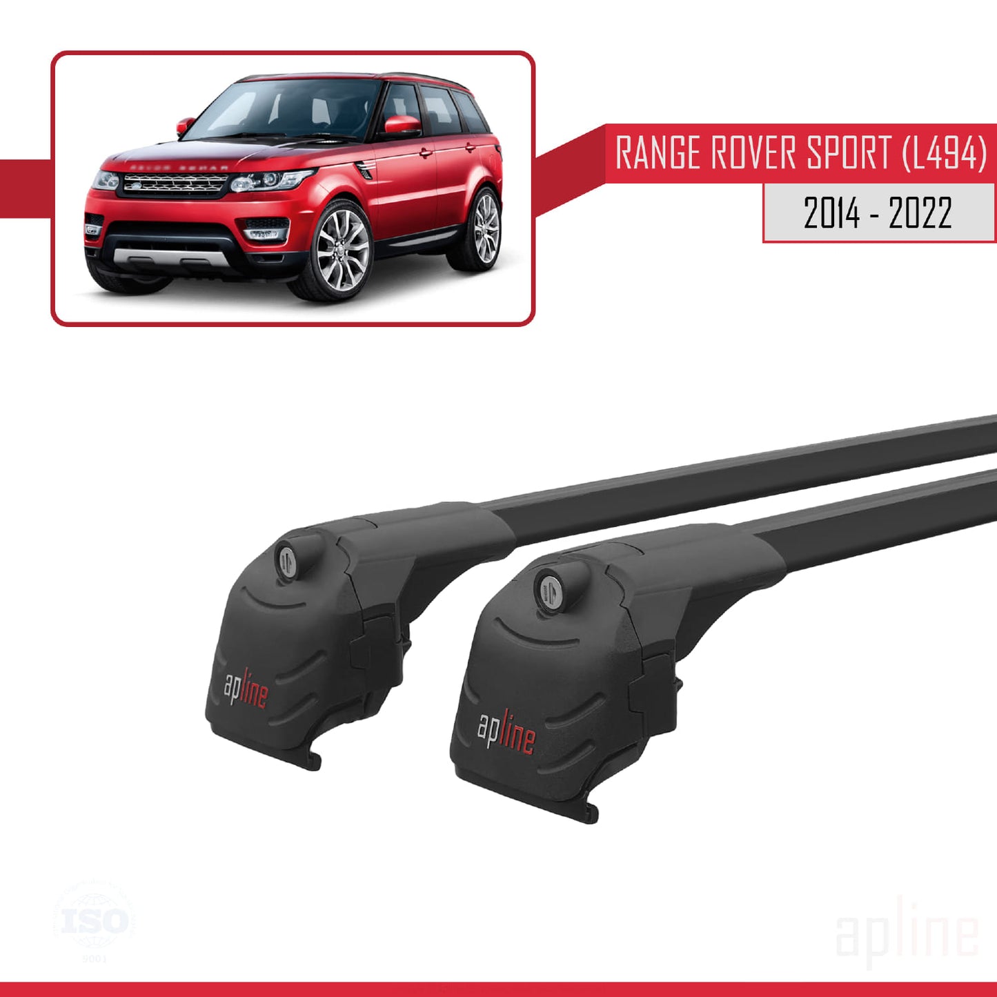 Compatible avec Land Rover Range Rover Sport 2 (L494) 2014-2022 ACE-2 Barres de Toit Railing Porte-Bagages de Voiture Noir Aluminium 2 Barres