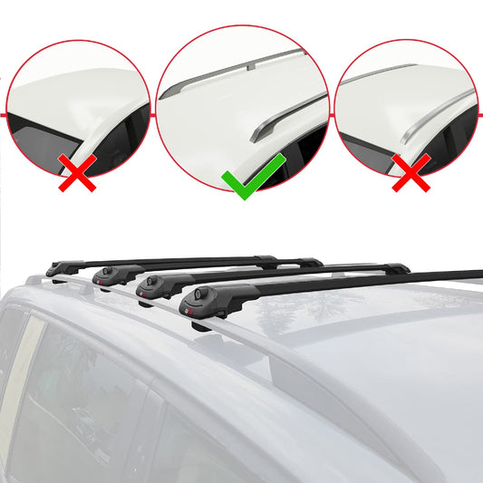Compatible with Opel Vivaro A 2001-2014 ACE-1 Car Roof Rack Cross Bar Black Aluminium 4 Bars