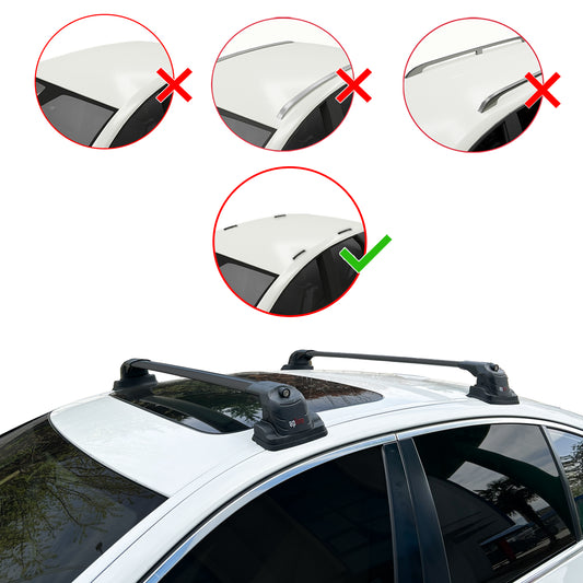 Compatible avec BMW Série 1 (E81) 2007-2011 ACE-3 Barres de Toit Railing Porte-Bagages de Voiture Noir Aluminium 2 Barres