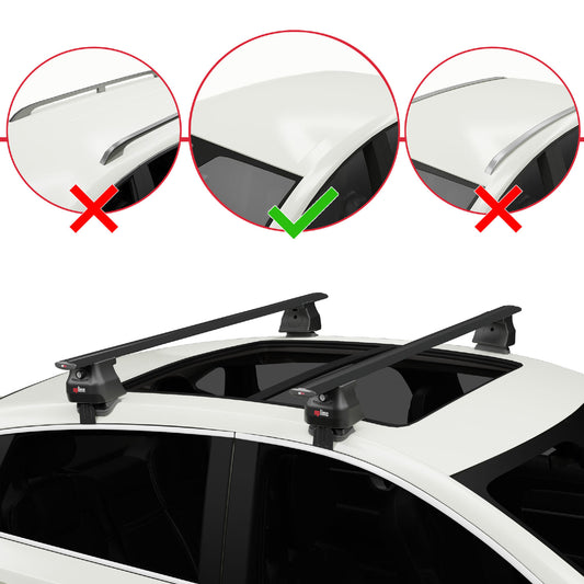 Compatible with Opel Astra L (C02) 2022-2025 ACE-4 Car Roof Rack Cross Bar Black Aluminium 2 Bars
