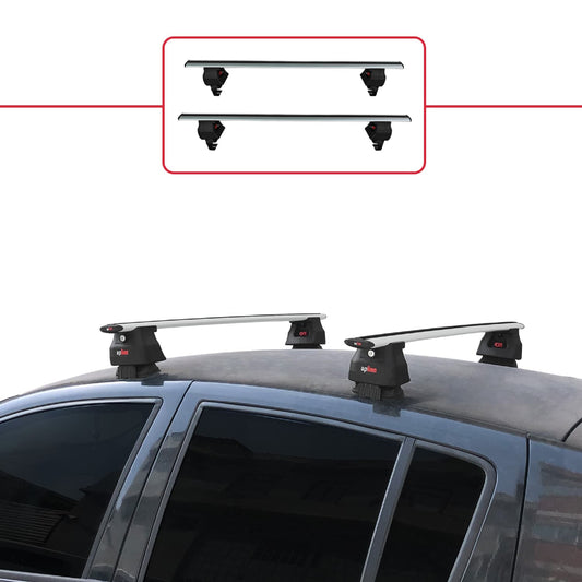 Compatible avec Renault Clio 3 2006-2012 ACE-4 Barres de Toit Railing Porte-Bagages de Voiture Gris Aluminium 2 Barres
