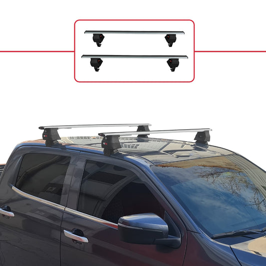Compatible con Isuzu D-Max 3 (RG01) 2020-2025 ACE-4 Barras de Techo Auto Portaequipajes Barras Transversales Gris Aluminio 2 Barras