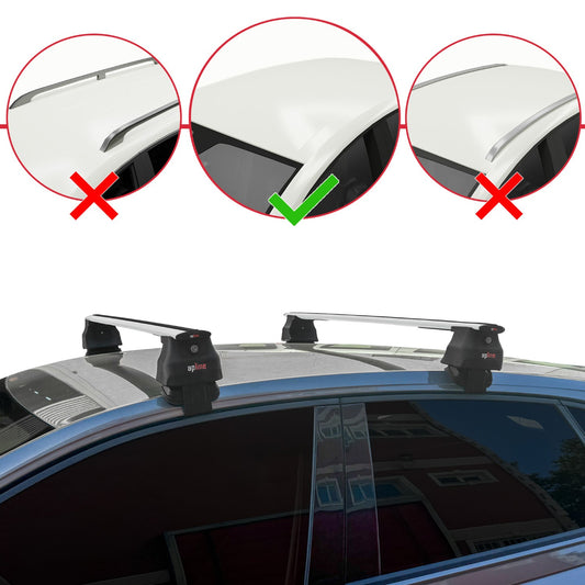 Compatible avec Volkswagen Polo 6 (AW) 2018-2025 ACE-4 Barres de Toit Railing Porte-Bagages de Voiture Gris Aluminium 2 Barres