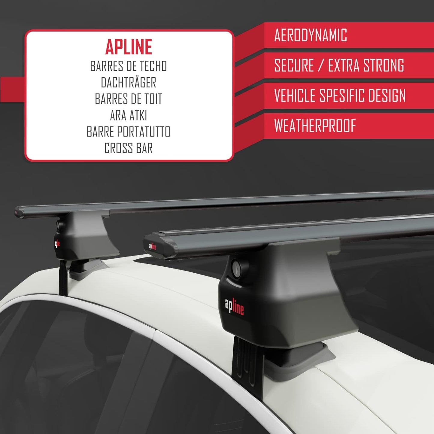 Compatible avec Lexus NX (AZ10) 2015-2021 ACE-4 Barres de Toit Railing Porte-Bagages de Voiture Noir Aluminium 2 Barres