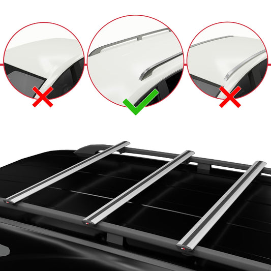 Compatible con Chevrolet Tahoe 2000-2006 BASIC Model Barras de Techo Auto Portaequipajes Barras Transversales Gris Aluminio 3 Barras