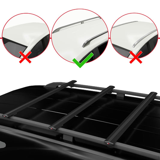 Compatible avec Holden Frontera 1992-1998 BASIC Model Barres de Toit Railing Porte-Bagages de Voiture Noir Aluminium 3 Barres