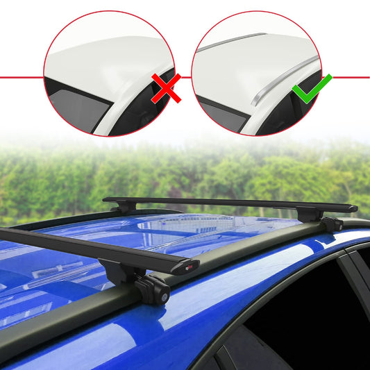 Compatible avec A3 (8V) Sportback 2013-2020 HOOK Model Barres de Toit Railing Porte-Bagages de Voiture Noir Aluminium 2 Barres