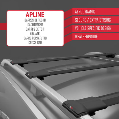 Compatibile con A4 (B6) Avant 2002-2004 modello FLY Barre portatutto per auto Portapacchi in alluminio nero 3 barre