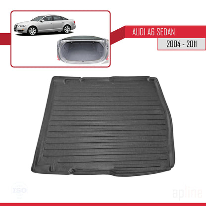 Kompatibel mit A6 (C6) Stufenheck 2004-2011 Flexibel Kofferraumwanne Laderaumwanne Schwarz