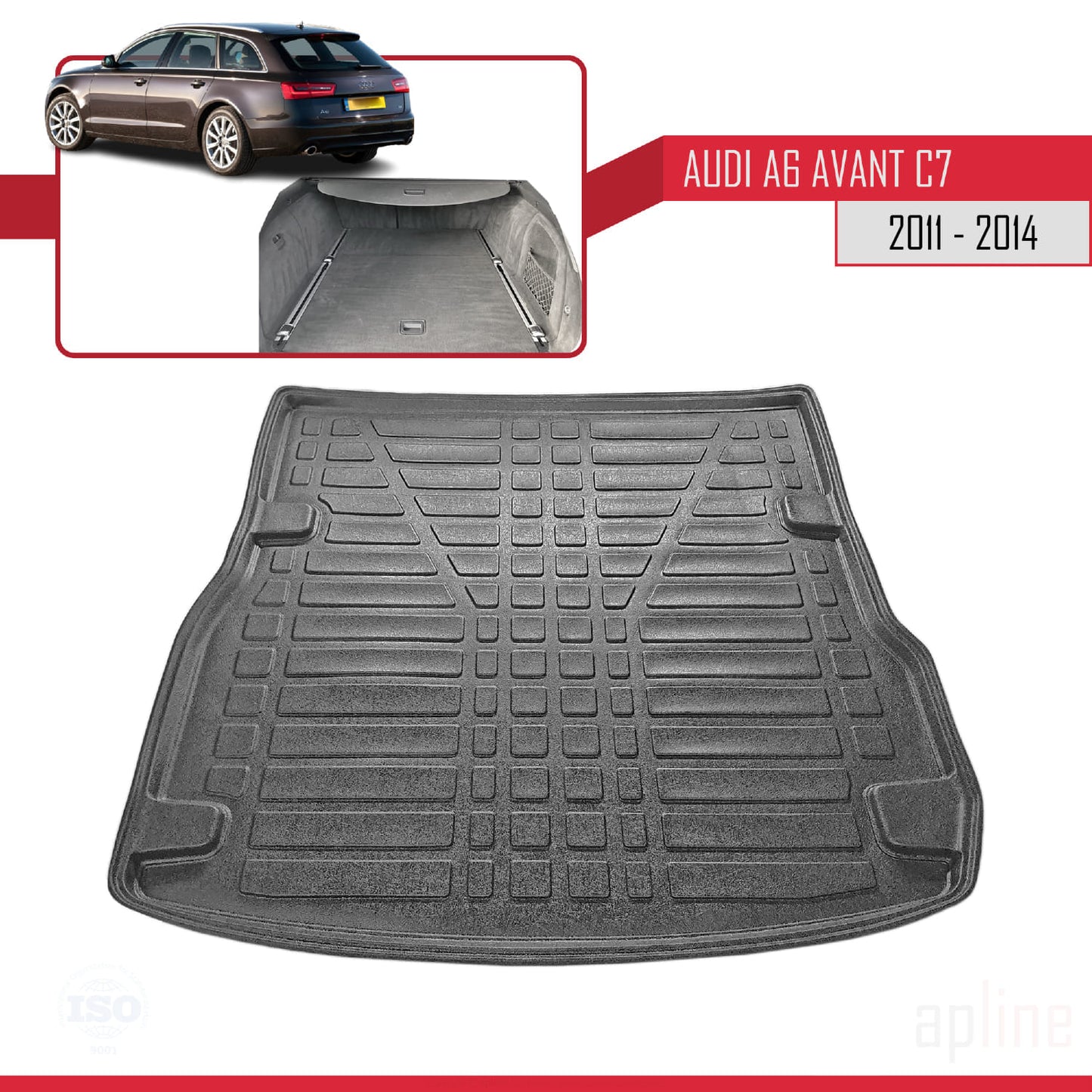 Kompatibel mit A6 (C7) 2011-2014 Flexibel Kofferraumwanne Laderaumwanne Schwarz