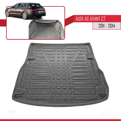 Kompatibel mit A6 (C7) 2011-2014 Flexibel Kofferraumwanne Laderaumwanne Schwarz