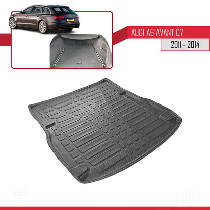 Kompatibel mit A6 (C7) 2011-2014 Flexibel Kofferraumwanne Laderaumwanne Schwarz