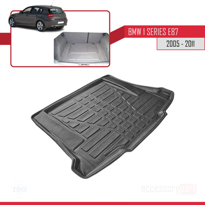 Tapis de Coffre pour BMW 1 Séries (E87) 2005-2011 Flexible NOIR