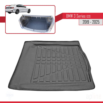 Kompatibel mit BMW 3er Serie (G20) 2019-2025 Flexibel Kofferraumwanne Laderaumwanne Schwarz