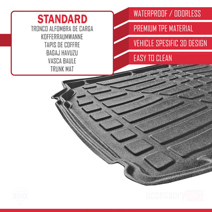 Compatibile con A3 (8V) Sportback 2013-2020 Flessibile Vasca Baule Piano di Carico Tappetino Bagagliaio Nero