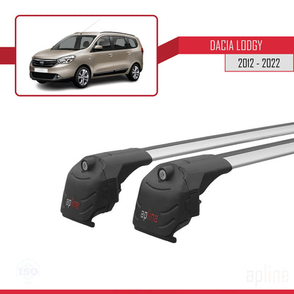 Compatible avec Dacia Lodgy (J92) 2012-2022 ACE-2 Barres de Toit Railing Porte-Bagages de Voiture Gris Aluminium 2 Barres