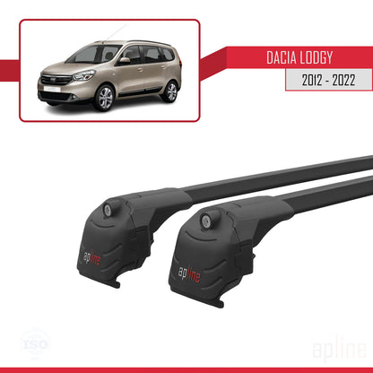Compatibile con Dacia Lodgy (J92) 2012-2022 ACE-2 Barre Tetto Portapacchi Auto Barre Portatutto Nero Alluminio 2 Barre