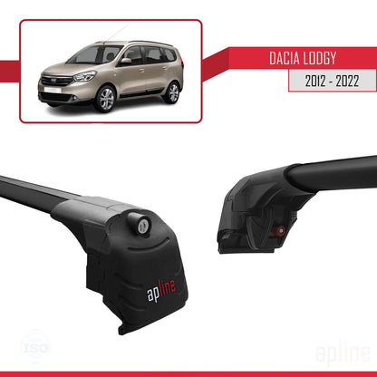 Compatibile con Dacia Lodgy (J92) 2012-2022 ACE-2 Barre Tetto Portapacchi Auto Barre Portatutto Nero Alluminio 2 Barre