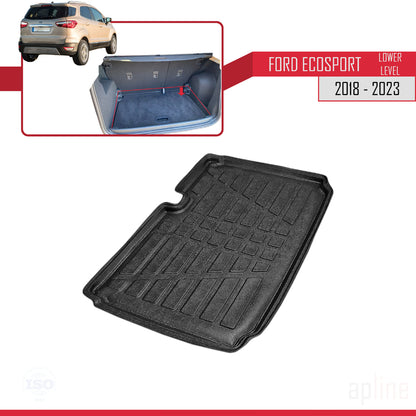 Compatible avec Ford EcoSport (B515) 2018-2023 Flexible Tapis de Coffre Plancher de Chargement Inférieur Noir