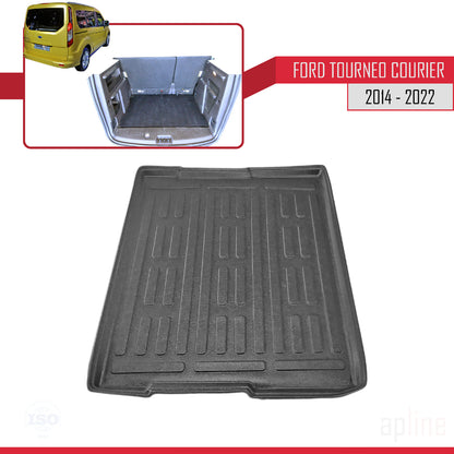 Compatible avec Ford Tourneo Courier 2014-2022 Flexible Tapis de Coffre Plancher de Chargement Noir