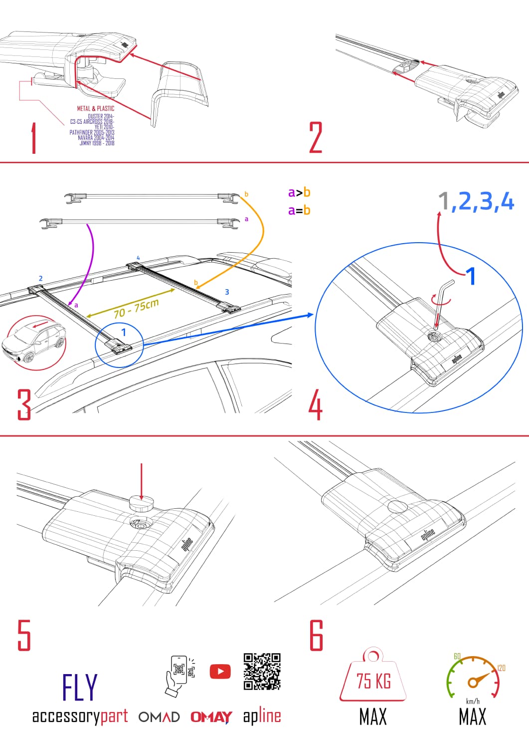 Compatibile con Infiniti QX70 (S51) 2013-2017 FLY Model Barre Tetto Portapacchi Auto Barre Portatutto Grigo Alluminio 2 Barre