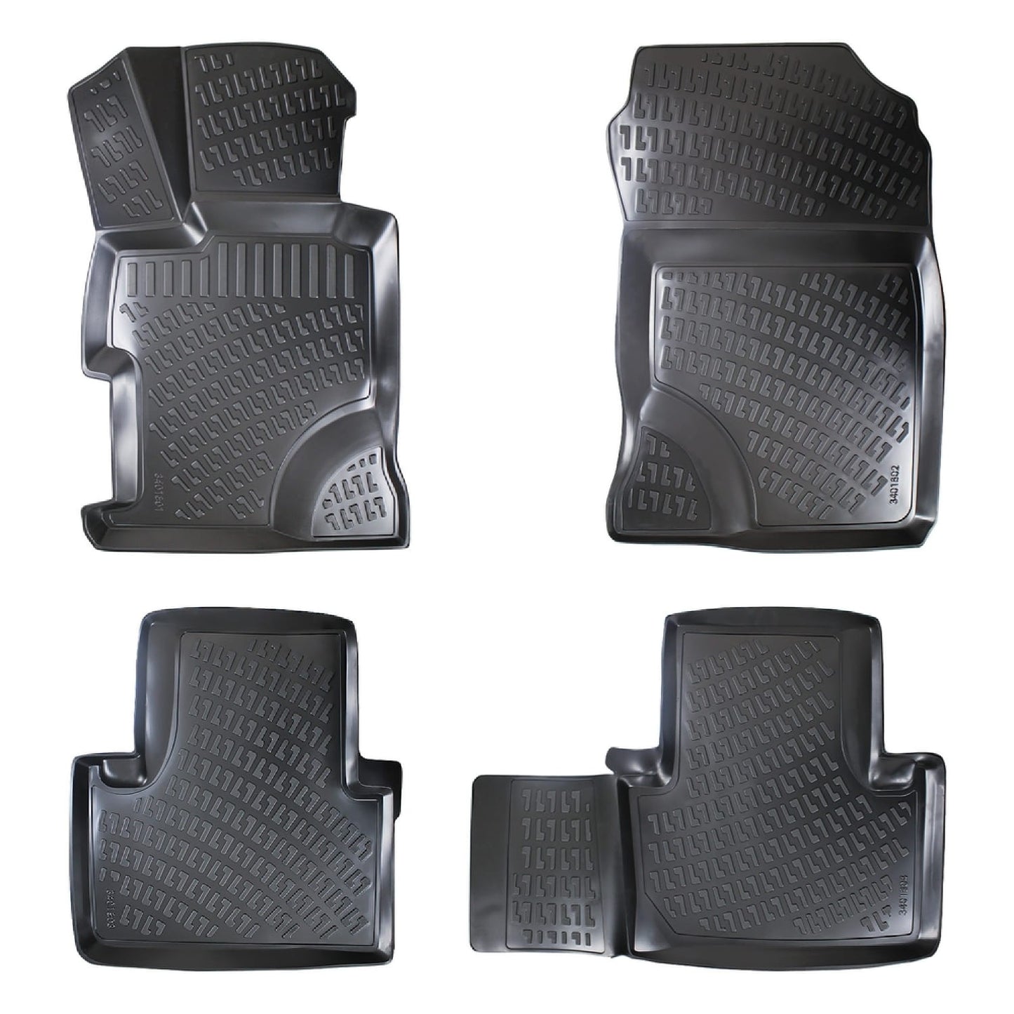 4D Rubbermatten Compatible met Honda Civic 9 (FB) Sedan 2012-2015 Zwart