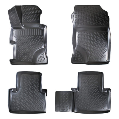 4D Rubbermatten Compatible met Honda Civic 9 (FB) Sedan 2012-2015 Zwart