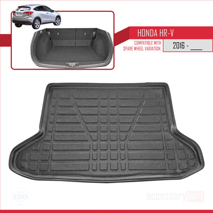 Compatible avec Honda HR-V 2 2015-2021 Flexible Tapis de Coffre Plancher de Chargement Noir