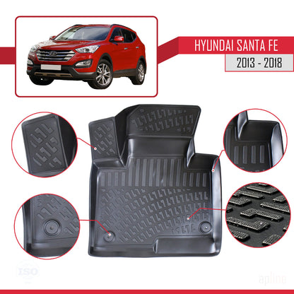 Kompatibel mit Hyundai Santa Fe 3 (DM) 2013-2018 4D Gummimatten Schwarz