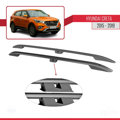 Compatible avec Hyundai Creta 2015-2019 (Empattement Court L1/H1) Rails de Toit Porte-bagages sur le Toit (Modèle Adhésif) Noir