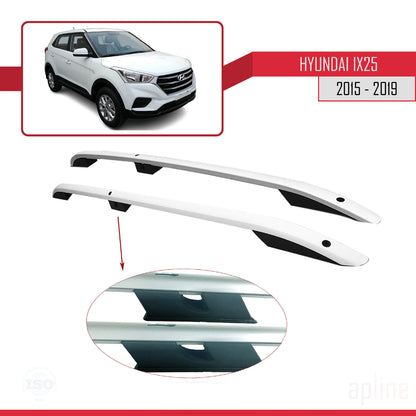 Kompatibel mit Hyundai ix25 2015-2019 (Kurzer Radstand L1/H1) Dachreling Dachträger Gepäckträger (Klebemodell) Grau