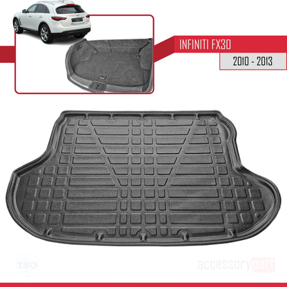 Tronco Alfombra De Carga para Infiniti FX30 2010-2013 Flexible Bandeja Maletero Trasero NEGRO
