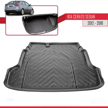Tronco Alfombra De Carga para Kia Cerato 2010-2015 Flexible Bandeja Maletero Trasero NEGRO