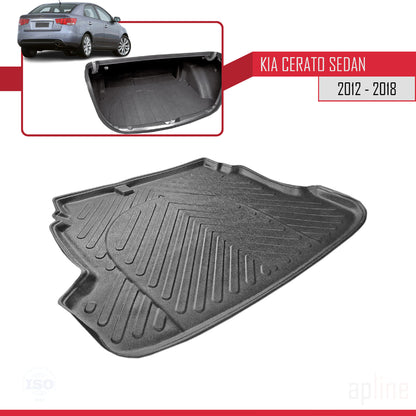 Tronco Alfombra De Carga para Kia Cerato 2010-2015 Flexible Bandeja Maletero Trasero NEGRO
