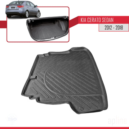Tronco Alfombra De Carga para Kia Cerato 2010-2015 Flexible Bandeja Maletero Trasero NEGRO