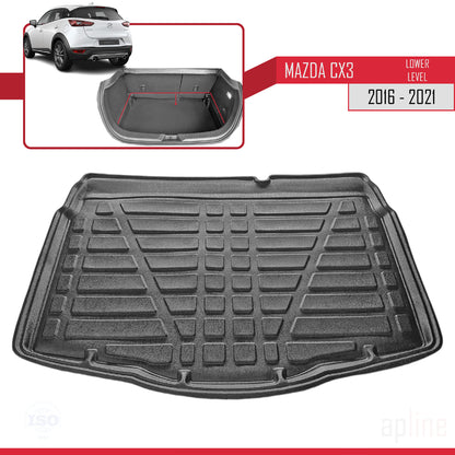 Tronco Alfombra De Carga para Mazda CX3 2015-2023 Flexible Bandeja Maletero Trasero NEGRO