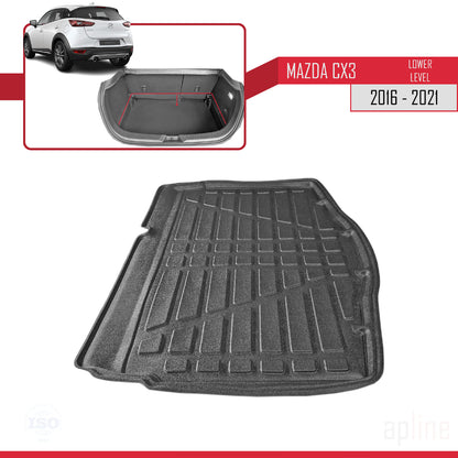 Tronco Alfombra De Carga para Mazda CX3 2015-2023 Flexible Bandeja Maletero Trasero NEGRO