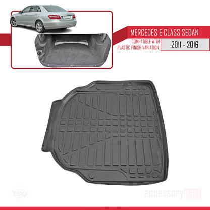 Flexibele Kofferbakmat Compatible met Mercedes E Klasse 4 (W212) 2010-2015 Achter Bagageruimte Zwart