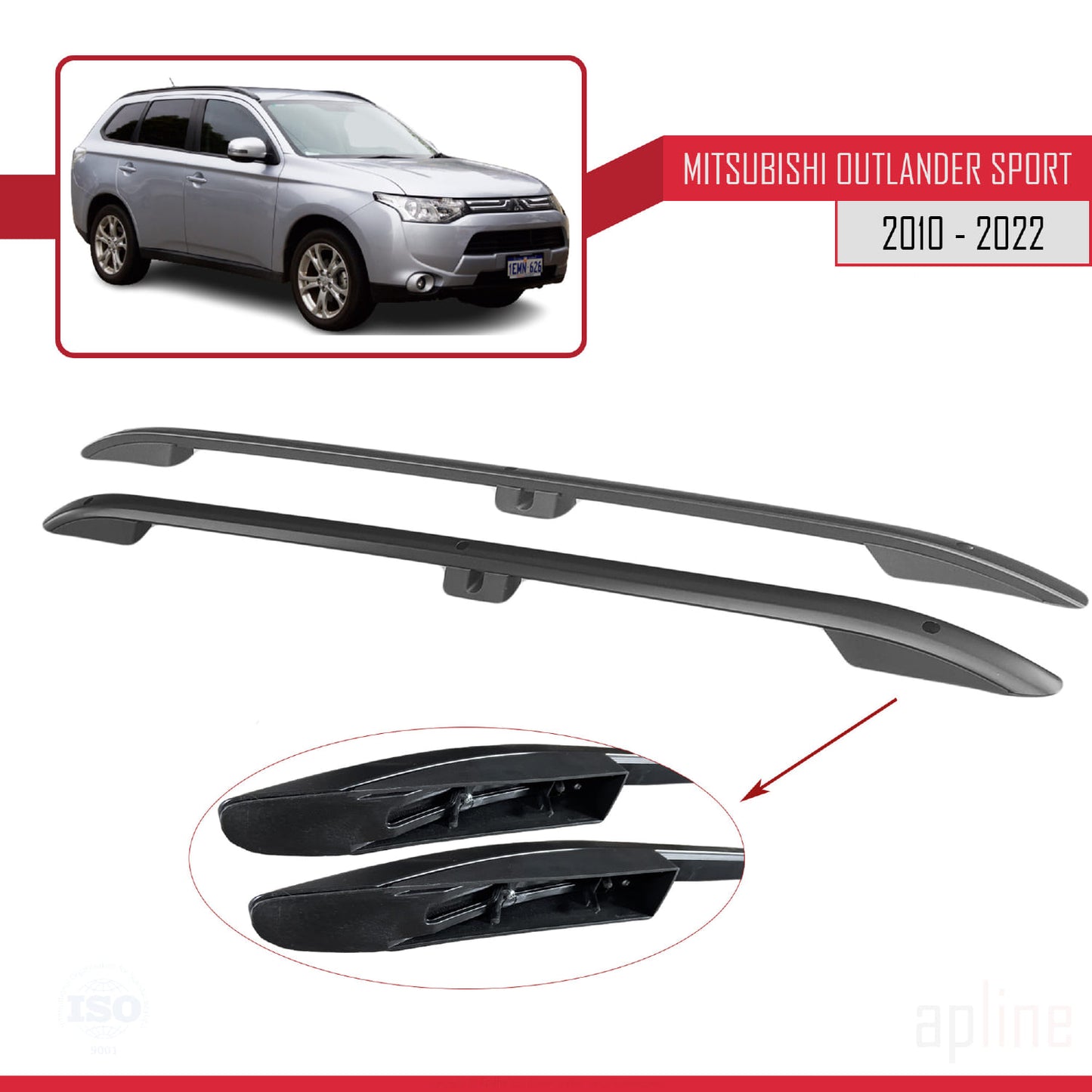 Compatibile con Mitsubishi Outlander Sport (GA) 2010-2022 (Passo Corto L1/H1) Barre sul Tetto Portapacchi sul Tetto Nero