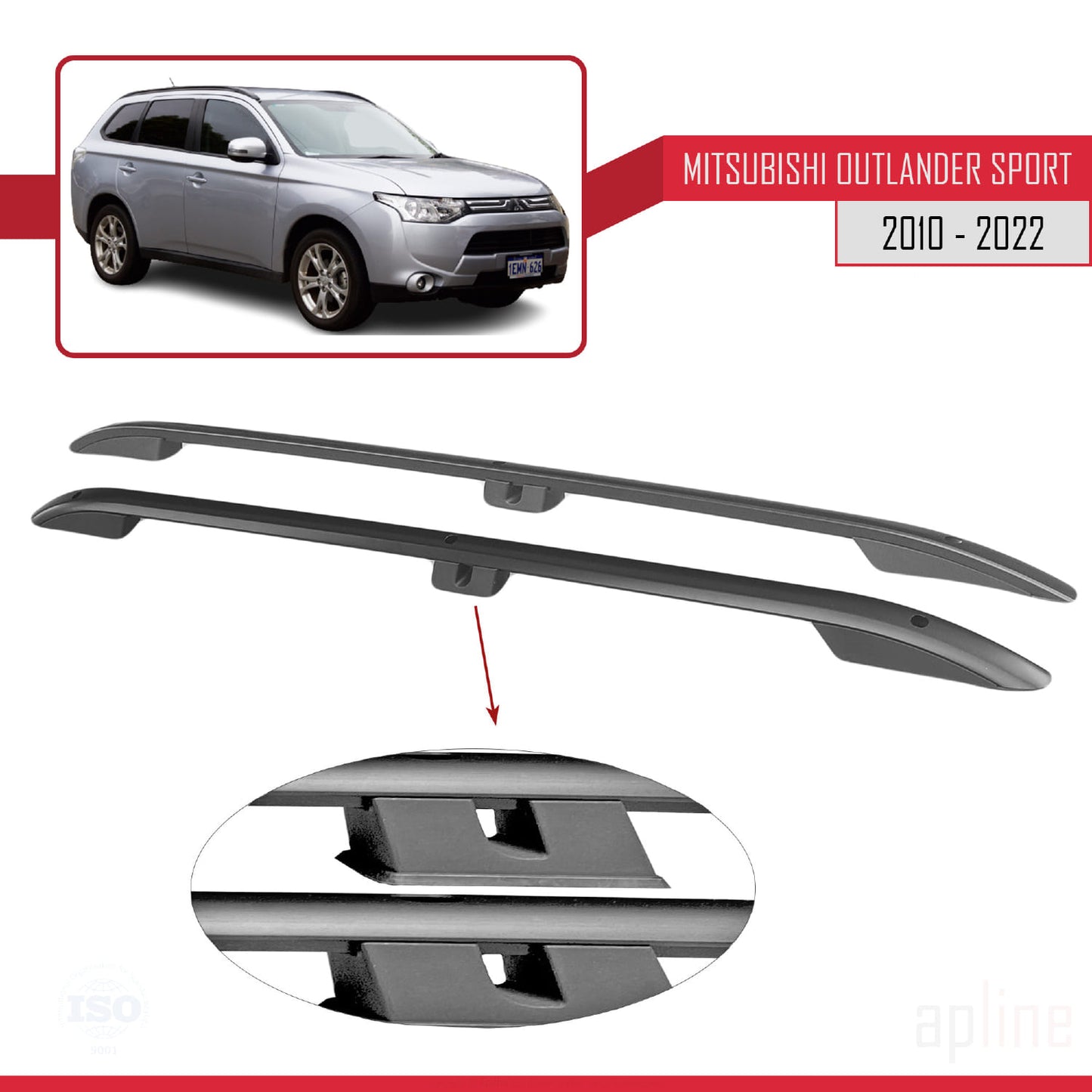 Compatibile con Mitsubishi Outlander Sport (GA) 2010-2022 (Passo Corto L1/H1) Barre sul Tetto Portapacchi sul Tetto Nero