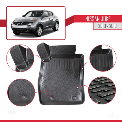 Compatible avec Nissan Juke 2010-2019 4D Tapis en Caoutchouc NOIR