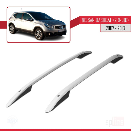 Compatible avec Nissan Qashqai +2 (NJ10) 2008-2013 (Empattement Court L1/H1) Rails de Toit Porte-bagages sur le Toit (Modèle Adhésif) Gris